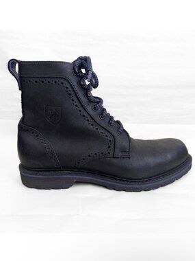 Allen Edmonds Sturgis Black Leather Boots Men 10.5 D USA Blue Accent Bike Combat